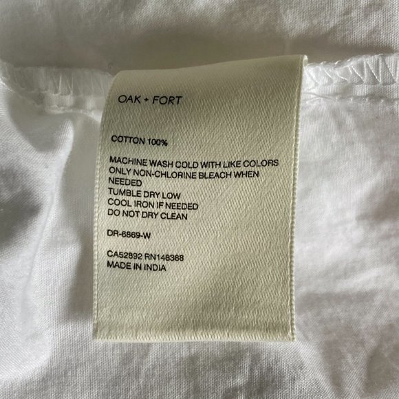 OAK + FORT 6308 Puff Sleeve White Midi Dress Size XS - Picture 5 of 9